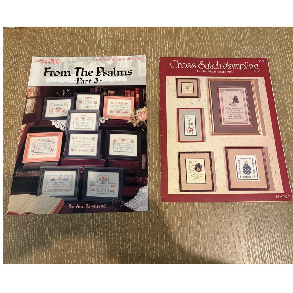 Vtg Cross Stitch Pattern Book Lot From The Psalms Part 3 Cross Stitch Sampling